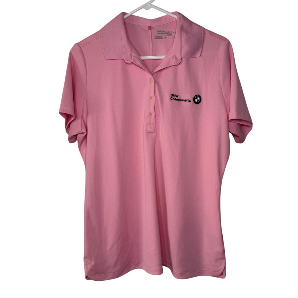 Nike Golf Polo Womens‎ XL Pink BMW Championship Embroidered Dri Fit Tournament